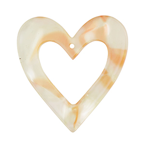 Pendenti in resina cuore arancione rame