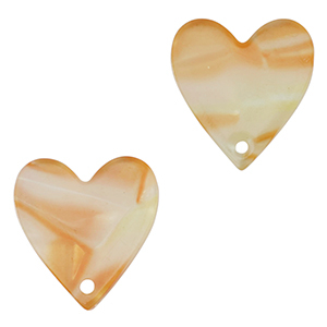 Pendenti in resina cuore arancione rame