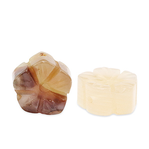 Perline in pietra naturale Agata fiore multicolore