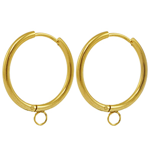 Orecchini in acciaio inossidabile a cerchio 22mm oro