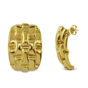 Orecchini in acciaio inossidabile rettangolo oro