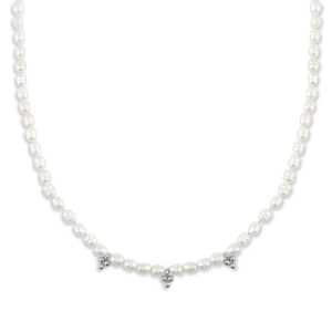 Collane in acciaio inossidabile perle argento