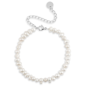 Bracciali in acciaio inossidabile perle argento