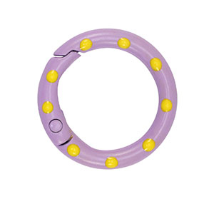Componenti colorati anello bris&eacute; portachiavi viola-giallo