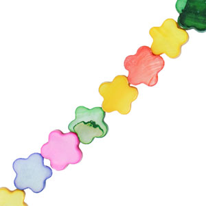 Perline di conchiglia fiore multicolore