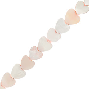 Perline di conchiglia cuore rosa chiaro