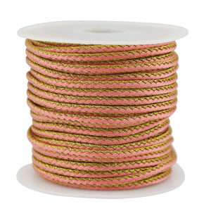 Cordoncino intrecciato alla moda 2.3mm rosa-oro
