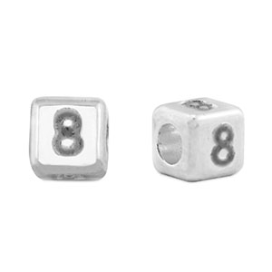 Perline alfabeto di metallo DQ 8 argento antico (privo di nichel)