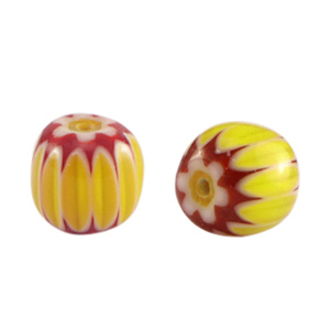 Perline Millefiori tubo arancione chiaro-rosso