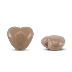 Perline in acrilico cuore marrone taupe