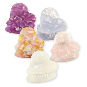 Accessori per capelli fermagli per capelli mix cuore bicolore viola-rosa