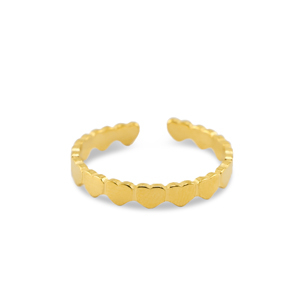 Anelli in acciaio inossidabile cuore oro