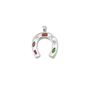 Metallo TQ in ottone ciondolo ferro di cavallo argento