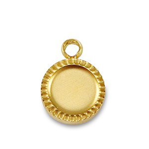 Ciondolo Pietra di Nascita con castone in acciaio inossidabile per SS16 fondo piatto oro