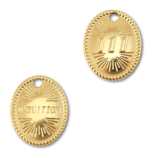 BY31&reg; Ciondolo in acciaio inossidabile numeri angelici 111 / intuition oro