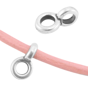 Pendente di metallo DQ &Oslash;2.2mm con anellino argento antico (privo di nichel)