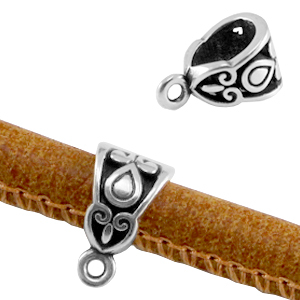 Anelli di metallo DQ con decorazione e 1 anellino argento antico (privo di nichel)