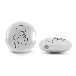 Perline di metallo DQ madre argento antico (privo di nichel)