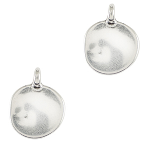 Ciondoli di metallo DQ irregolare 12mm argento antico (privo di nichel)