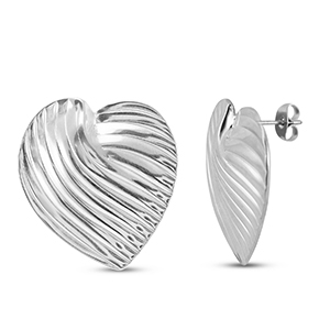 Pendientes Acero Inox cuore argento
