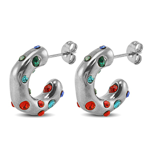 Pendientes Acero Inox argento-rosso-blu-verde