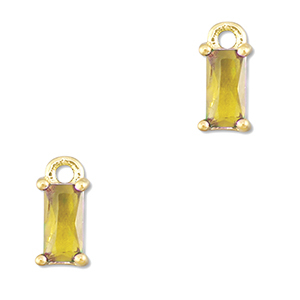 Pendenti di vetro Crystal Glass rettangolo giallo-oro