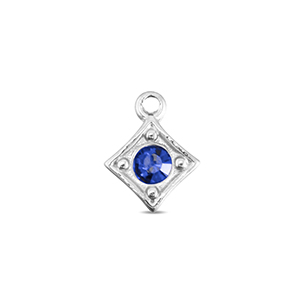 BY31&reg; Ciondoli in acciaio inossidabile rombo argento-blu zaffiro