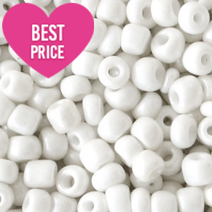 Perline di vetro rocailles 6/0 (4 mm) bianco