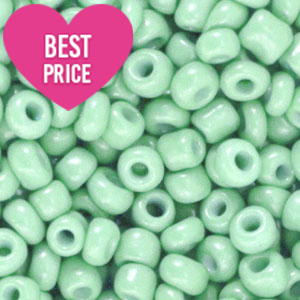 Perline di vetro rocailles 6/0 (4 mm) verde bocciolo di primavera