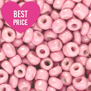 Perline di vetro rocailles 6/0 (4 mm) rosa bouquet