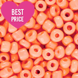 Perline di vetro rocailles 6/0 (4 mm) arancione albicocca calda