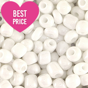 Perline di vetro rocailles 6/0 (4 mm) bianco