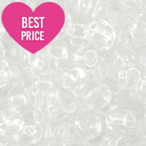 Perline di vetro rocailles 6/0 (4 mm) cristallo trasparente