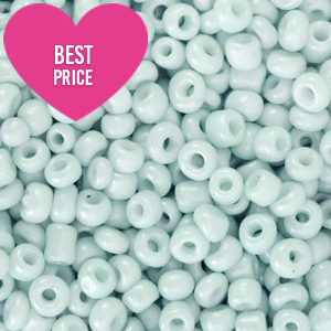 Perline di vetro rocailles 12/0 (2 mm) blu foschia biancato