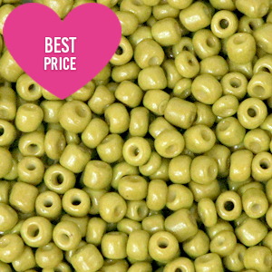 Perline di vetro rocailles 12/0 (2mm) verde origano