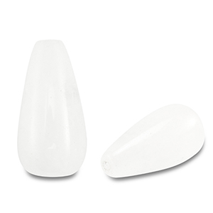 Perline in pietra naturale Quarzo goccia bianco