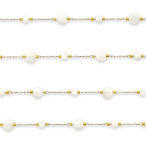 Componenti in acciaio inossidabile catena a rol&ograve; tonda oro-biancastro