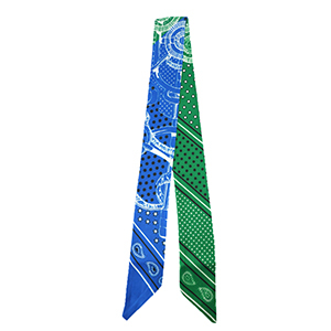 Bandana foulard con stella verde-blu
