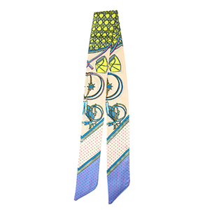 Bandana foulard con stampa vivace rosa salmone chiaro-giallo-viola