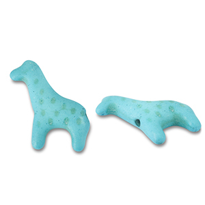 Perline di ceramica giraffa blu turchese