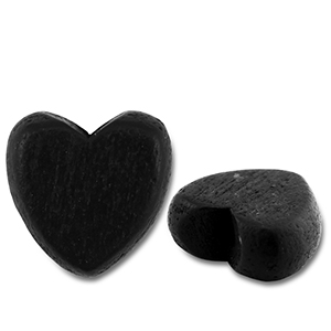 Perline di legno cuore nero