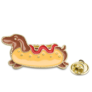 Pins hot dog giallo-marrone-rosso-oro