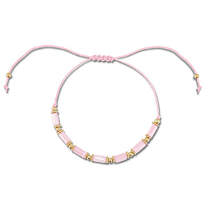 Braccialetti alla moda perline miste rosa chiaro-oro