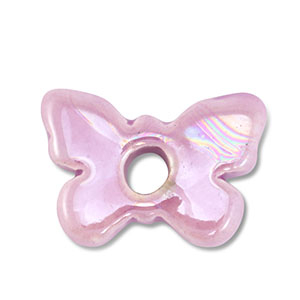 Perline di ceramica greca DQ farfalla lilla