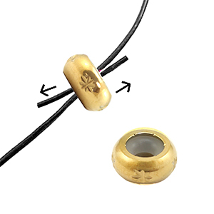 Componenti in acciaio inossidabile chiusura con perline scorrevoli con motivo 10mm oro