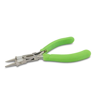 Beadalon pinza punta tonda verde-argento