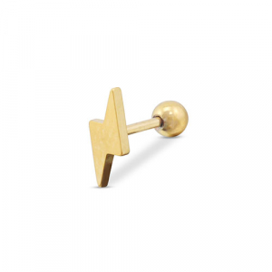 Piercing all'orecchio in acciaio inossidabile fulmine oro