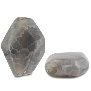Perline in pietra naturale Calcedonio irregolare grigio