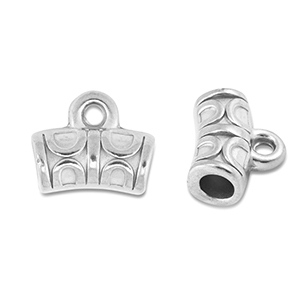 Perline in acciaio inossidabile tubo con anellino argento