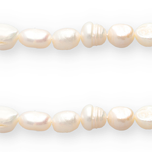 BQ Perle di acqua dolce pepita ovale 10x9mm bianco naturale